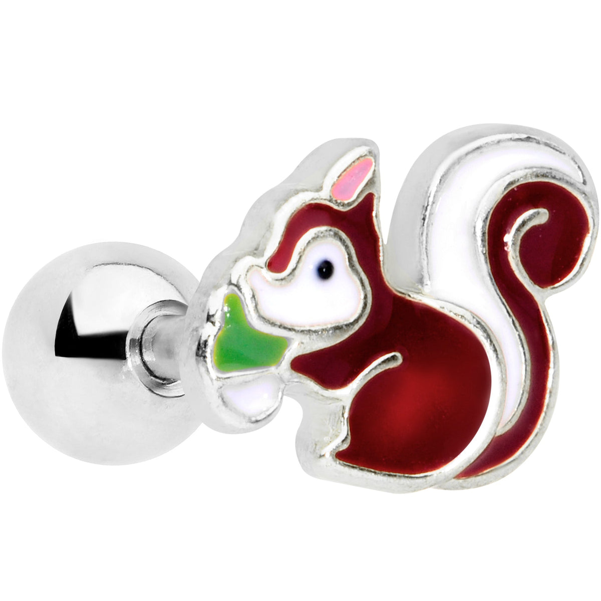 16G 1/4 Snacking Squirrel Cartilage Tragus Earring