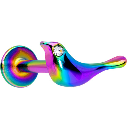 16G 5/16 Clear Gem Rainbow Bird Labret Monroe Tragus