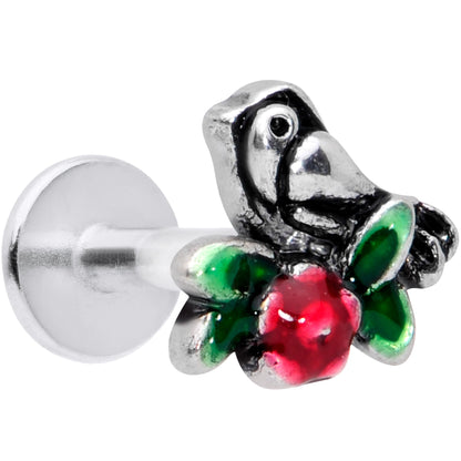 16G 1/4 Perching Bird Flower Labret Monroe Tragus