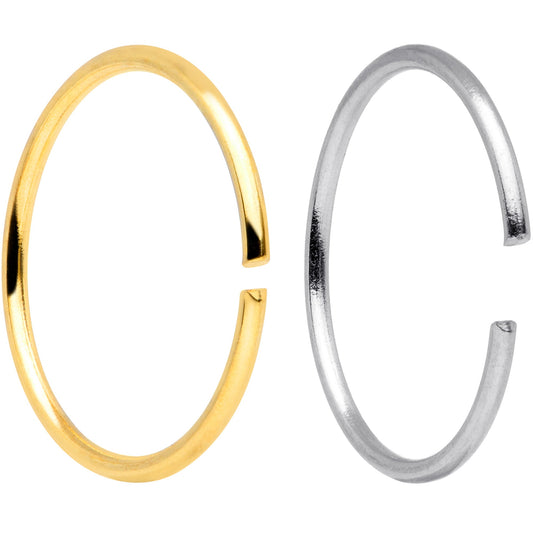 22G 5/16 Steel Gold Tone Anodized Seamless Circular Ring Set of 12