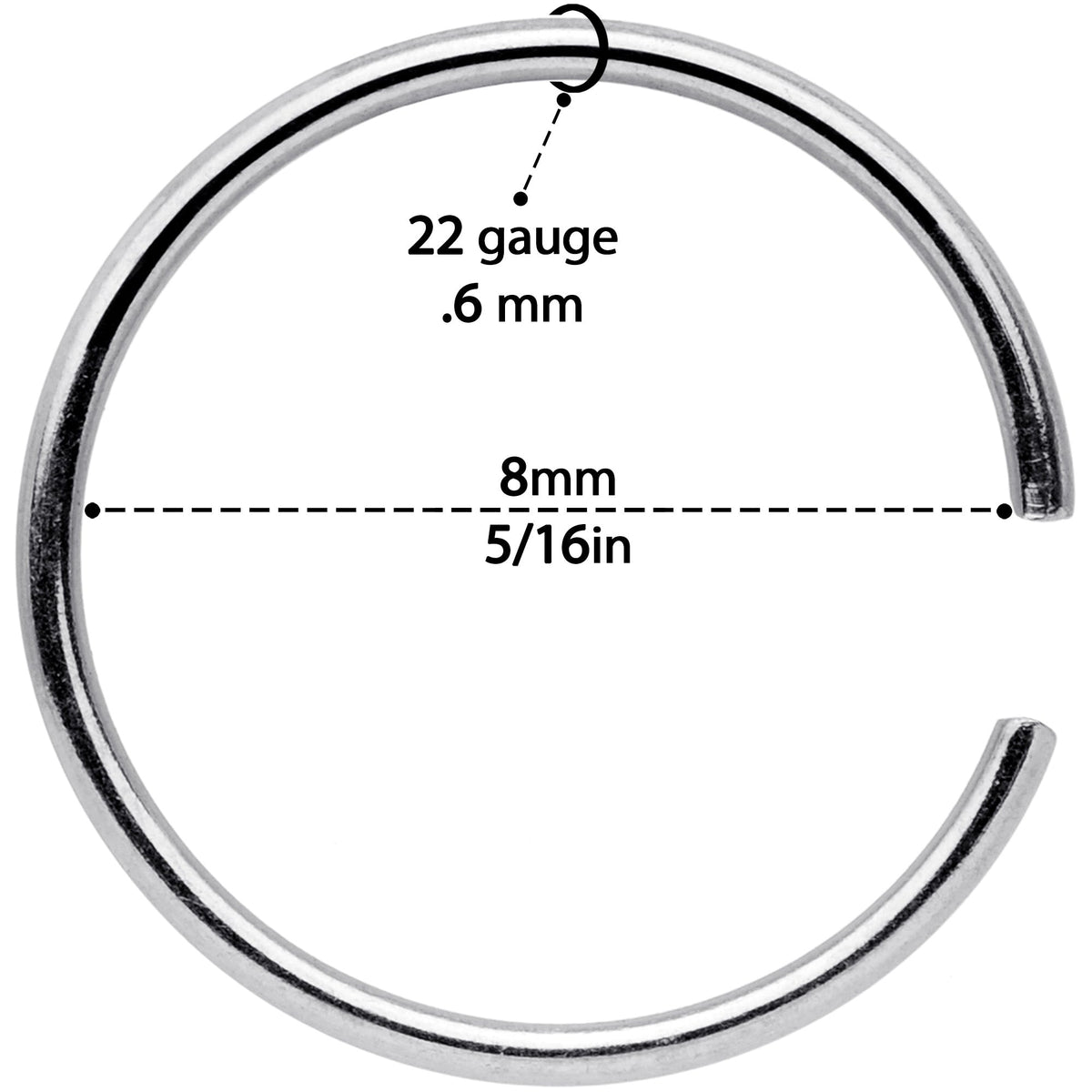 22G 5/16 Steel Gold Tone Anodized Seamless Circular Ring Set of 12