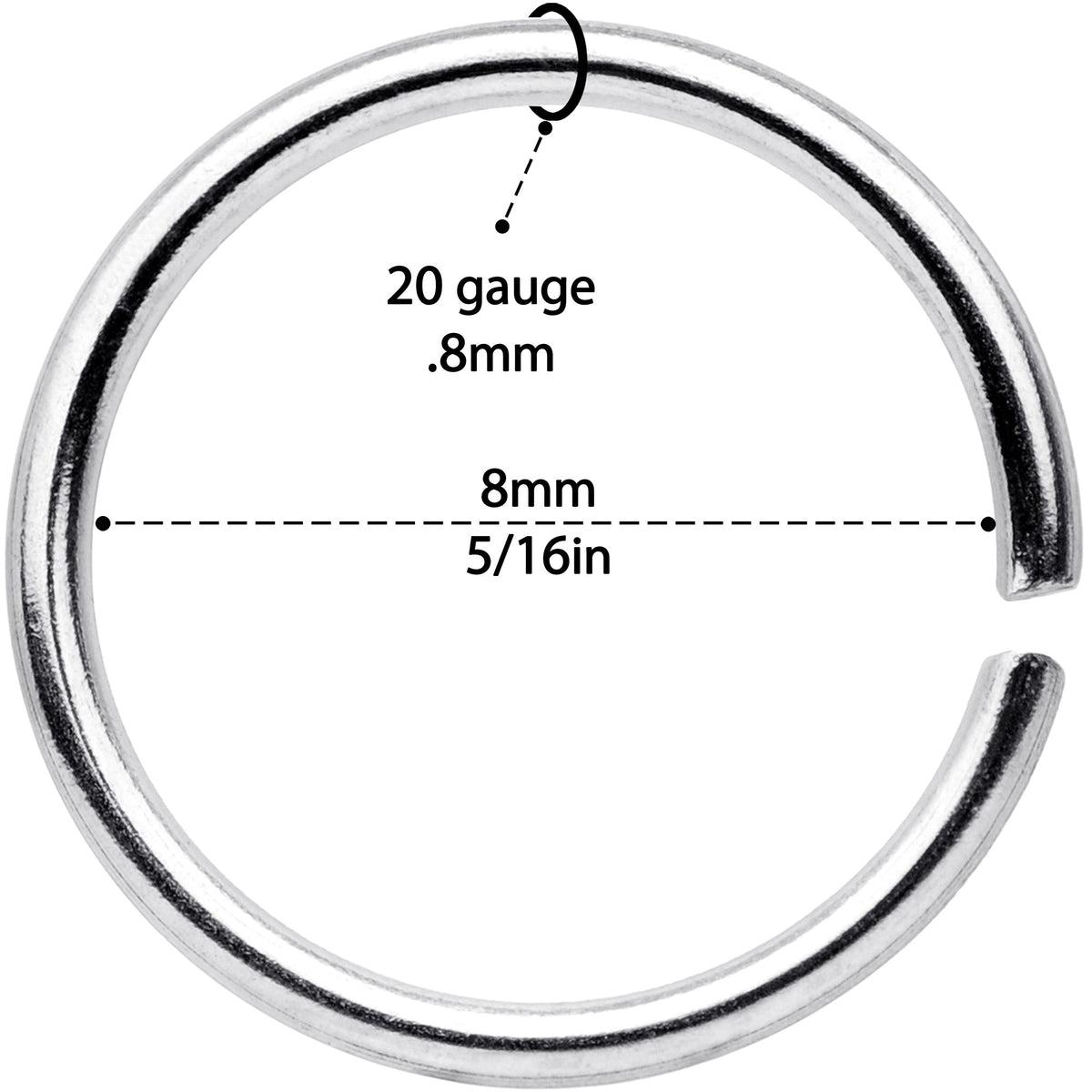 20G 5/16 Steel Rose Gold Tone Anodized Seamless Circular Ring Set of 12