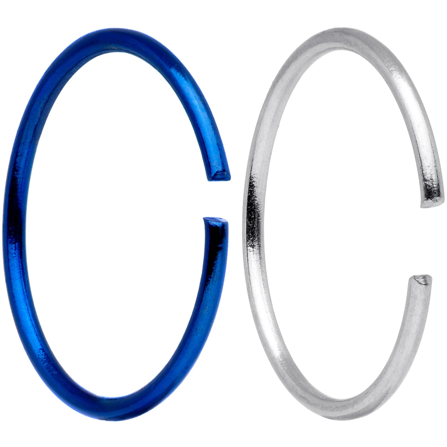 22G 5/16 Blue Anodized Steel Seamless Nose Hoop Set of 12