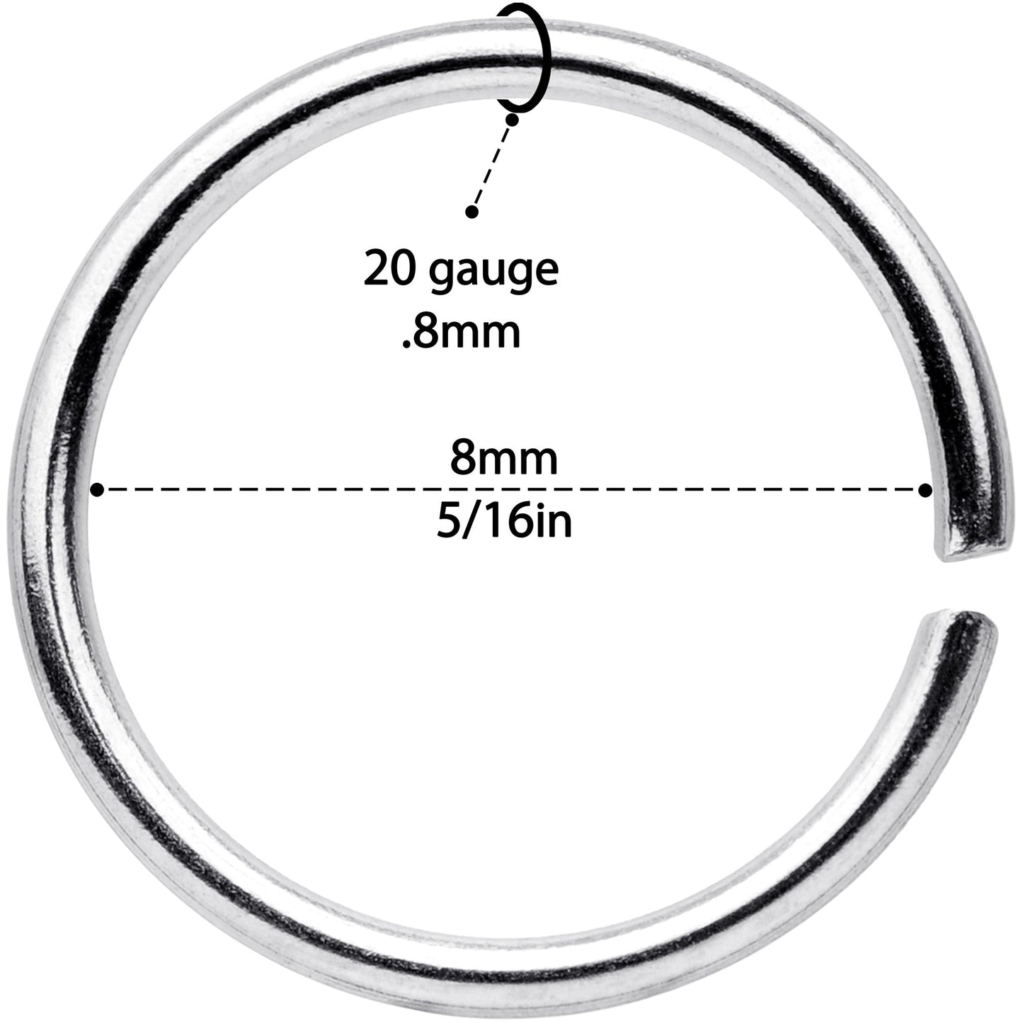 20G 5/16 Black Gold Tone Anodized Seamless Circular Ring Set of 12