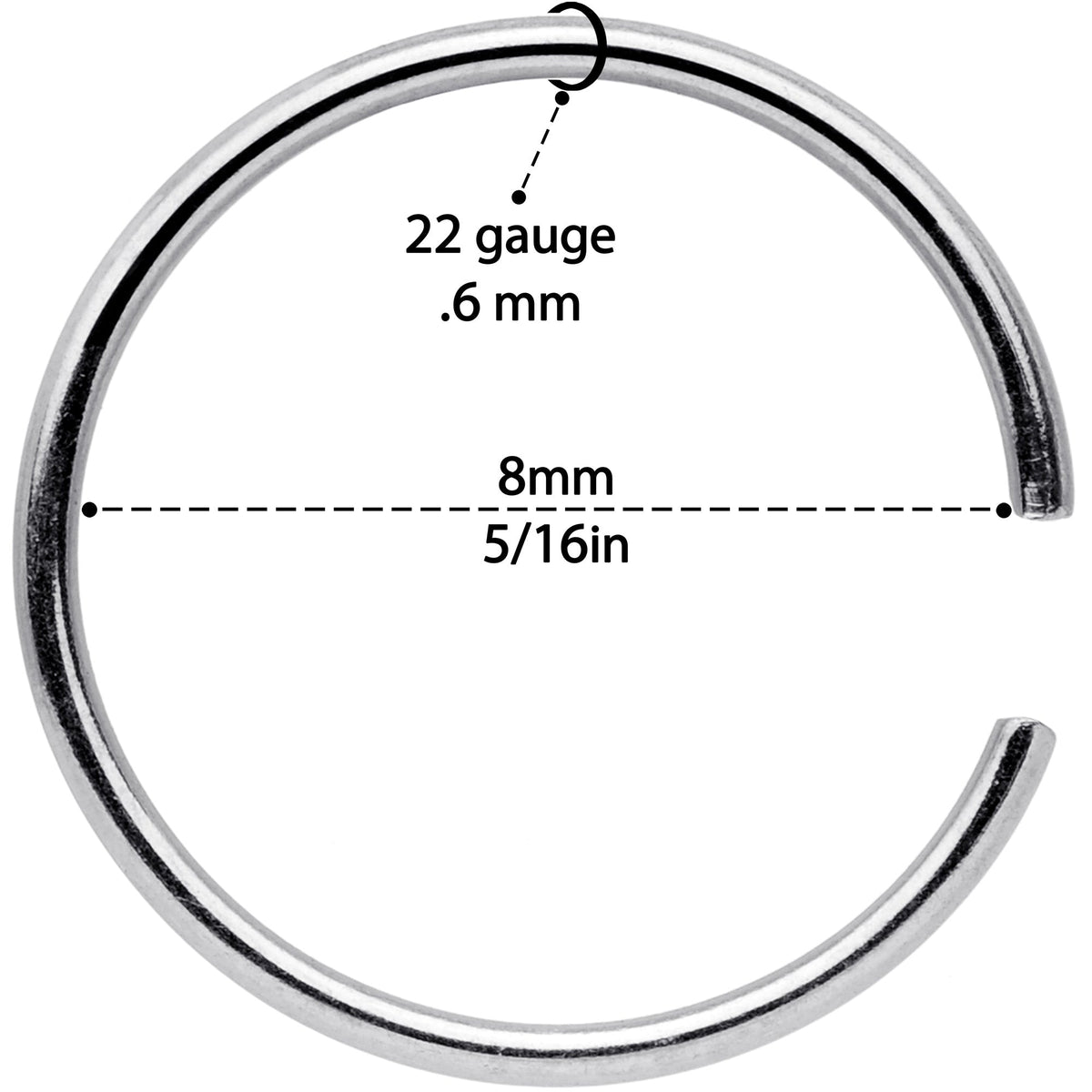 22G 5/16 Gold Tone Rose Gold Tone Anodized Seamless Circular Ring Set of 12