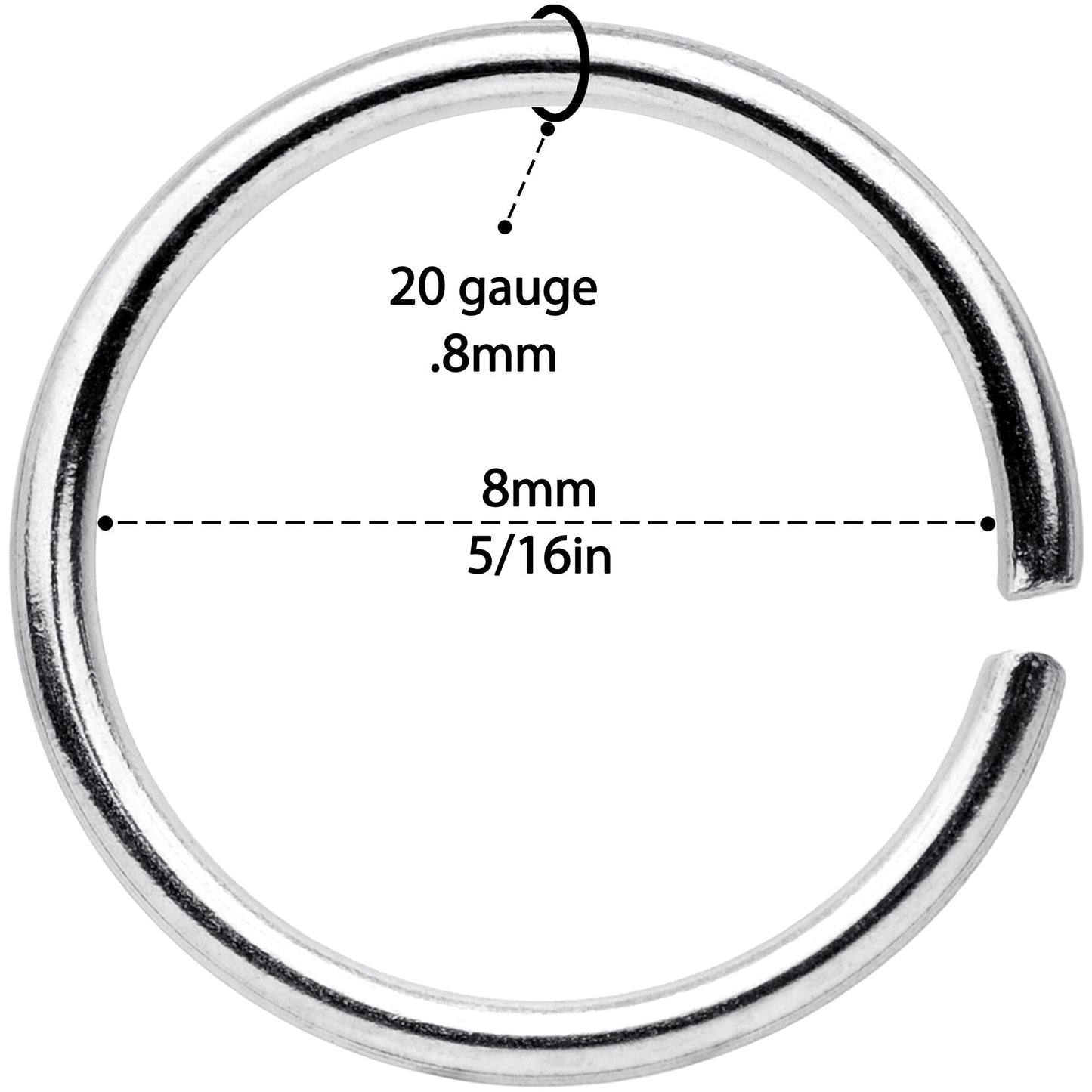 20G 5/16 Gold Tone Rose Gold Tone Anodized Seamless Circular Ring Set of 12