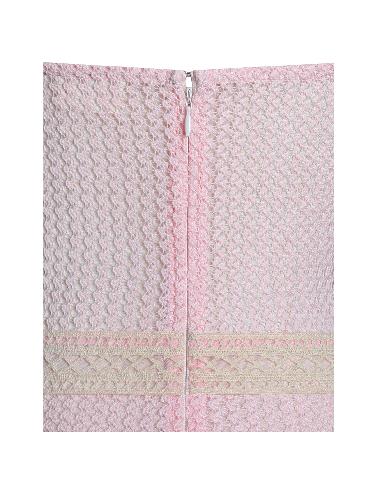 Pallas Pink Lace Trim Crochet Mermaid Maxi Dress