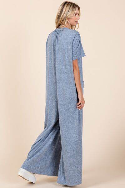 Mittoshop Button Detail Wide Leg Jumpsuit for Women