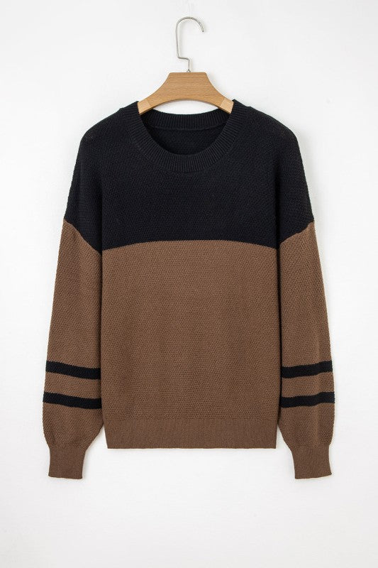 Colorblock Stripe Long Sleeve Sweater