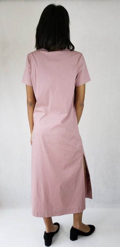 Maxi dress long side slits deep v neck with pocket