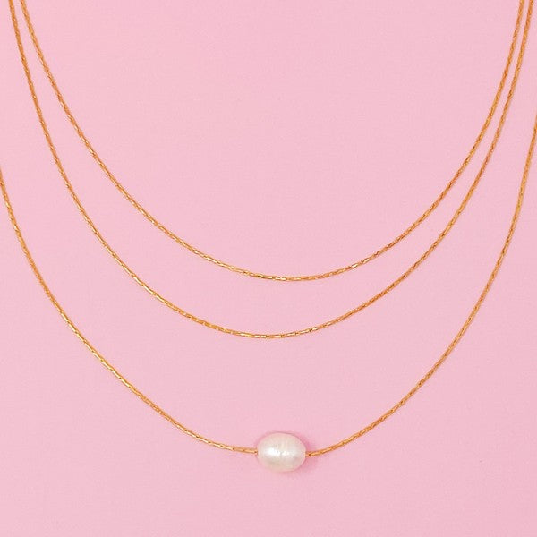 Layered Freshwater Pearl Pendant Necklace