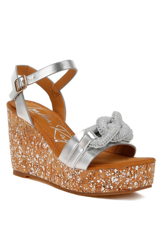 Emelda Chain Link Detail Wedge Sandals