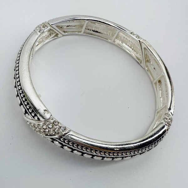 Silver or 2 Tone Finish Filigree Stretchable Brace