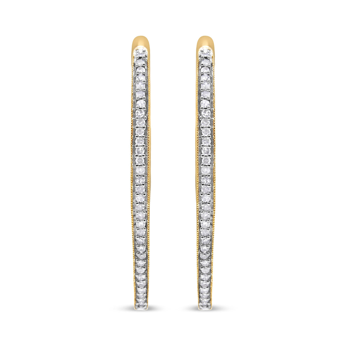 10k Yellow Gold Round Cut Diamond Earrings (1 cttw, I-J Color, I2-I3 Clarity)