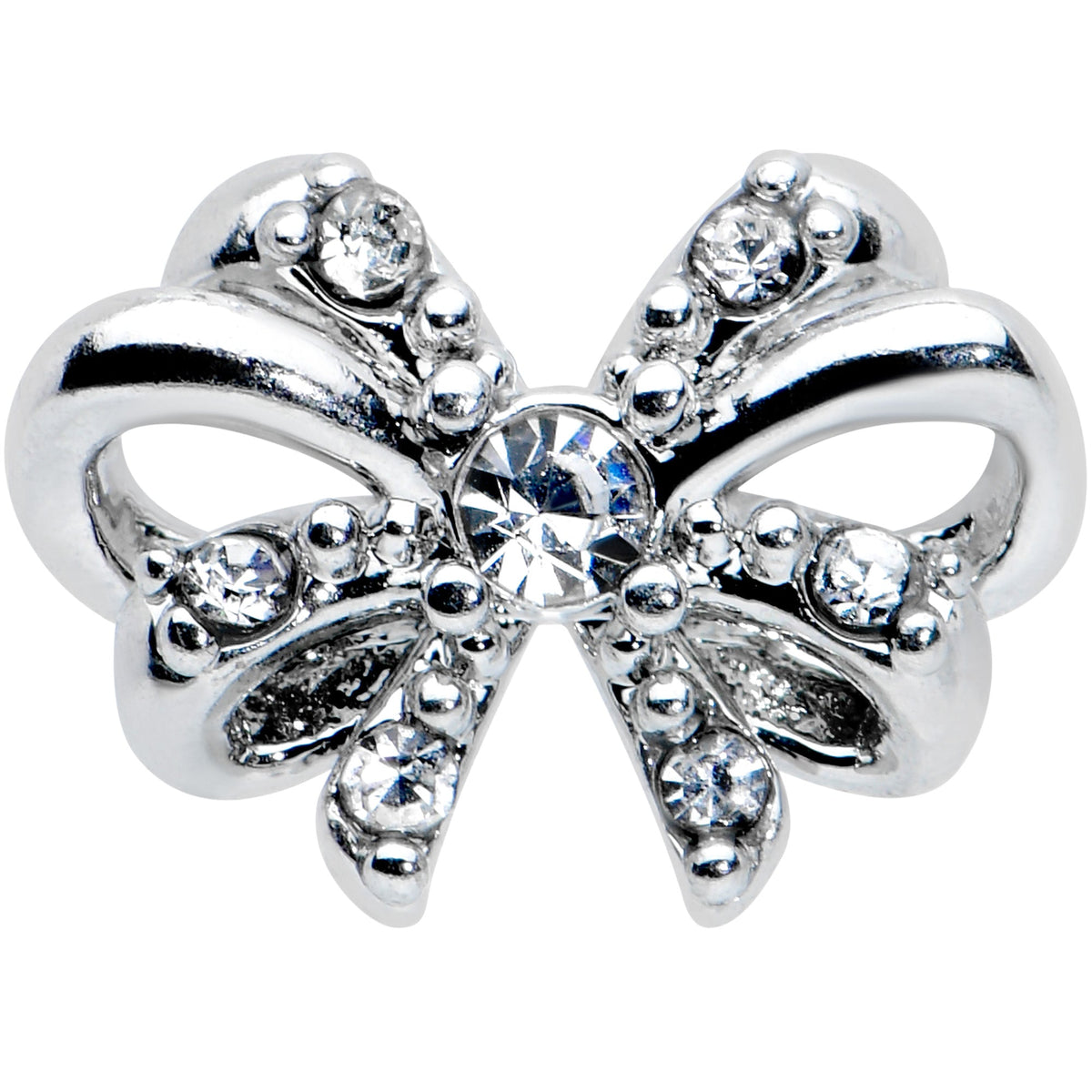 16G 5/16 Clear Gem Looping Bow Labret Monroe Tragus