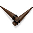 Dark Brown Matte Acrylic Straight Taper Set 12G to 00G