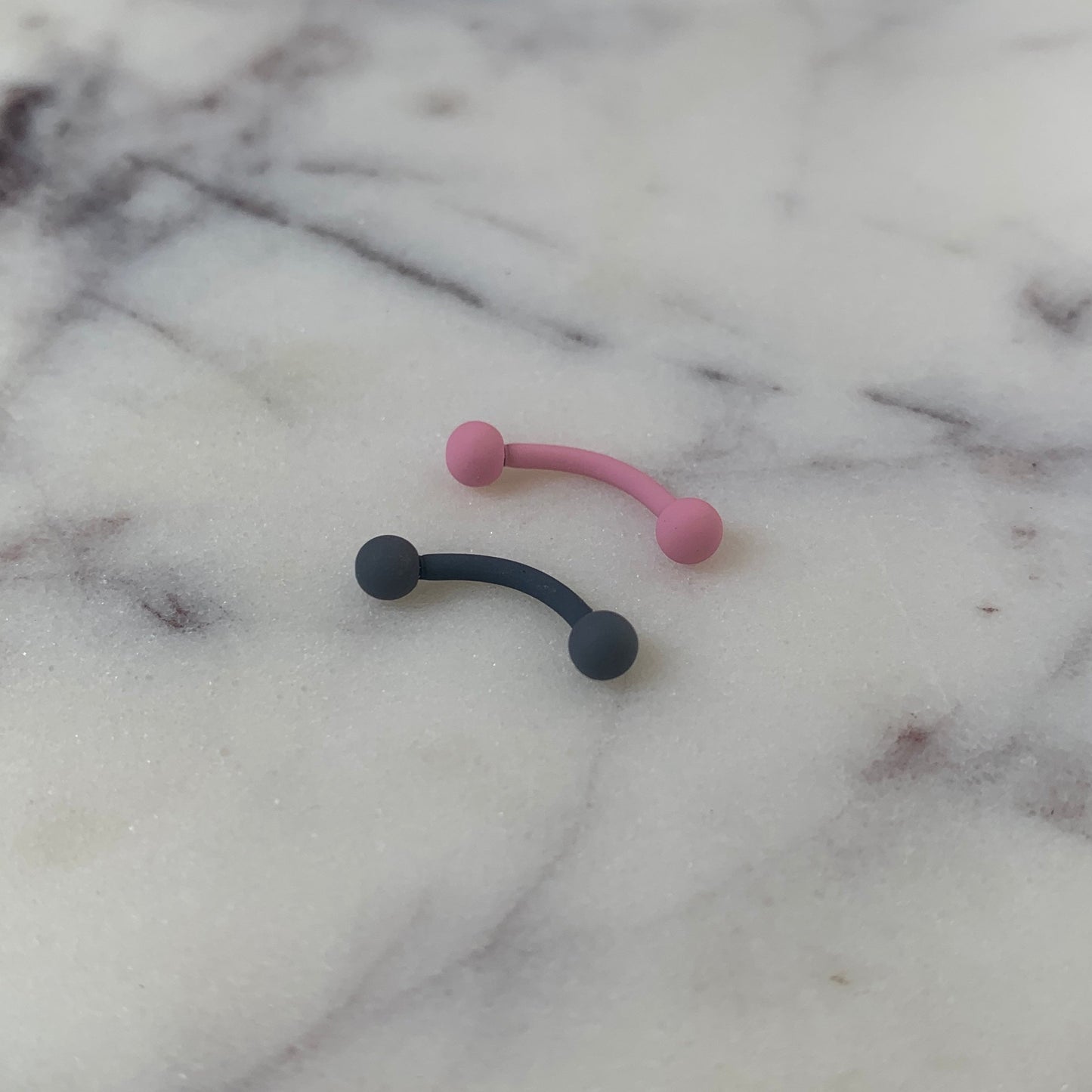 16G 5/16 Grey Acrylic Matte Curved Eyebrow Ring