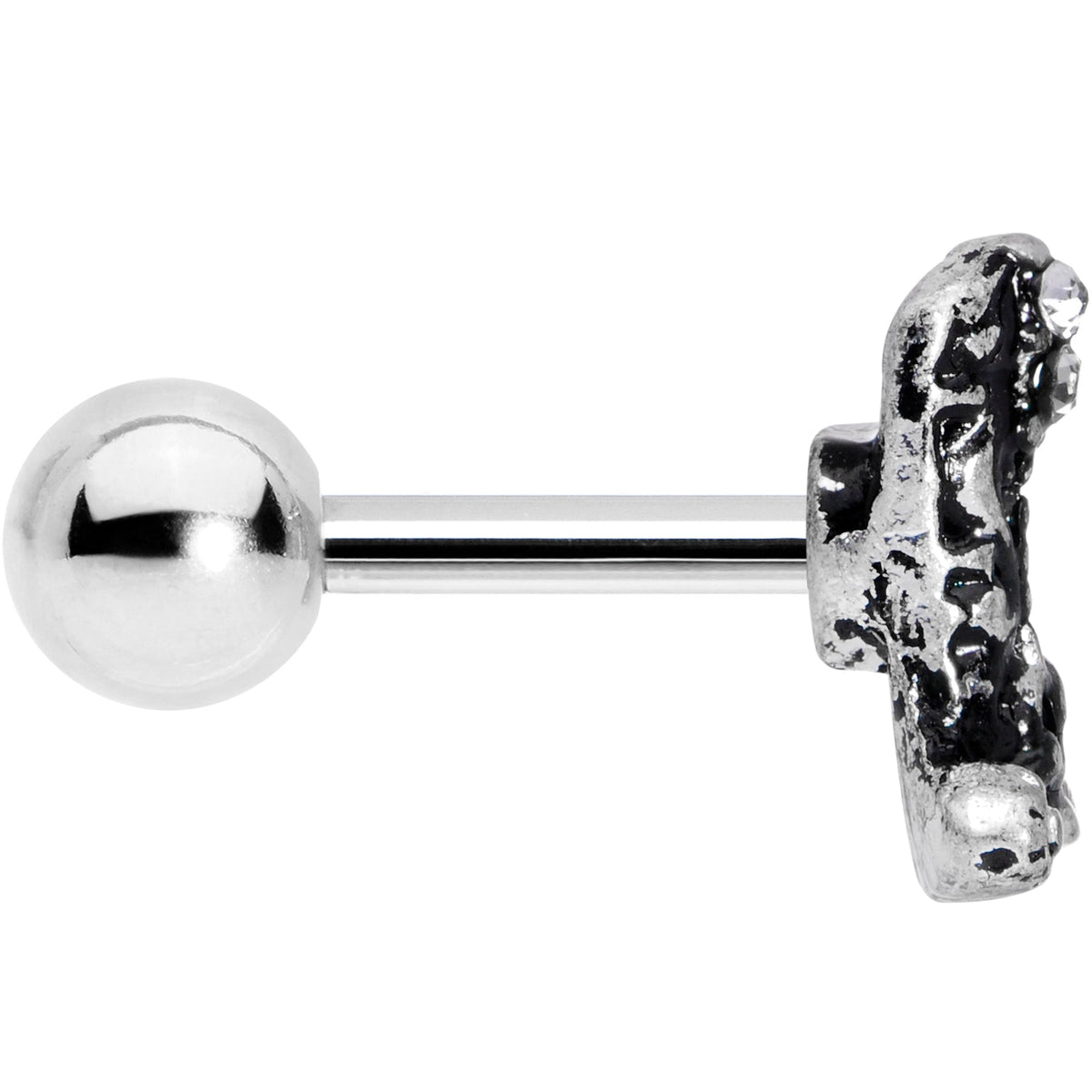 16G 1/4 Clear Gem Cowboy Boot Cartilage Tragus Earring