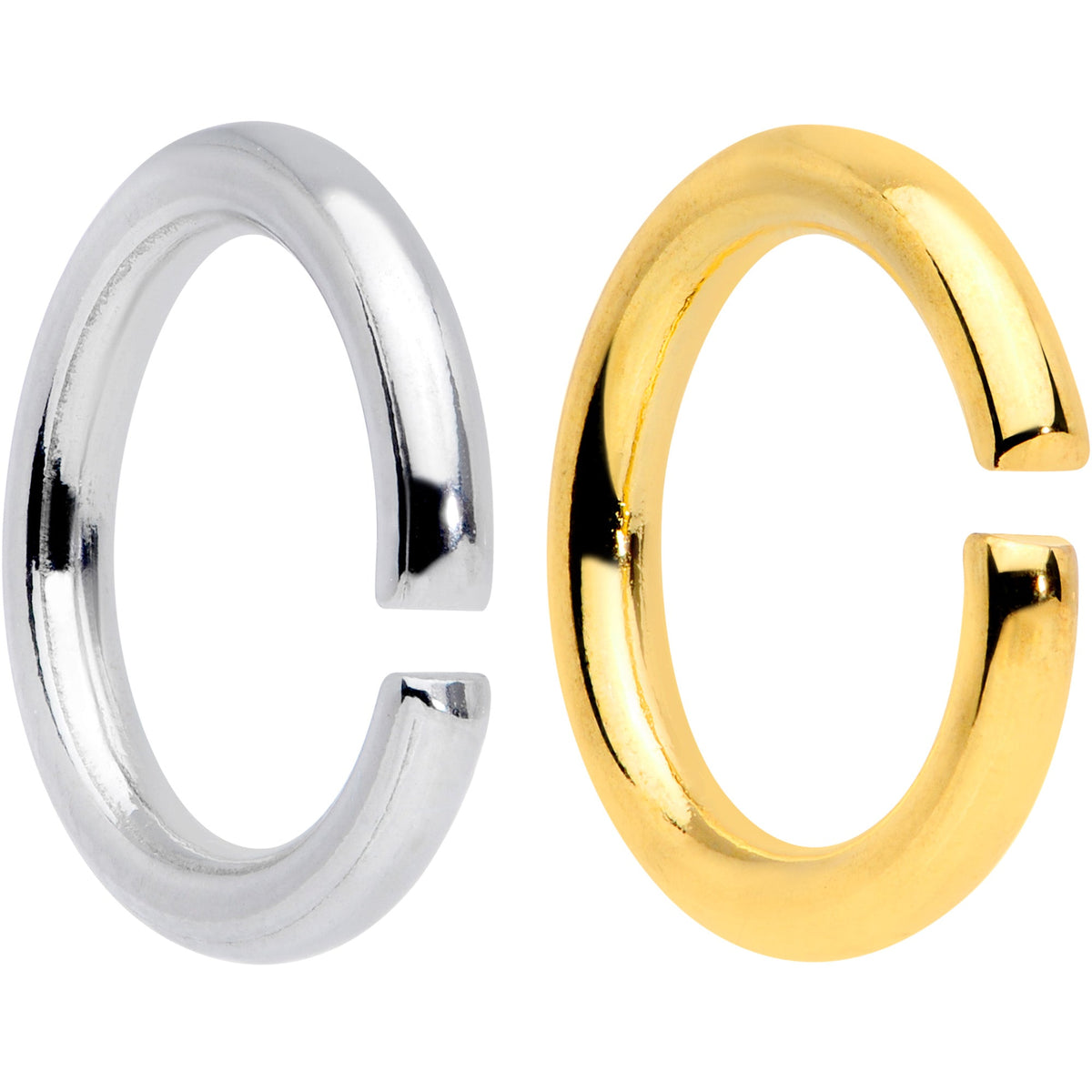 14G 5/16 Steel Gold Tone Seamless Cartilage Ring Set of 12