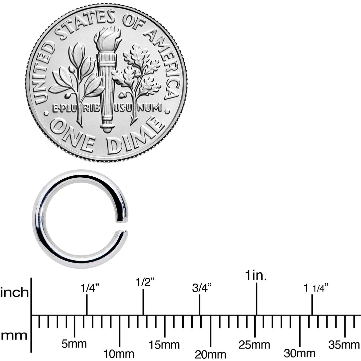 14G 5/16 Steel Gold Tone Seamless Cartilage Ring Set of 12