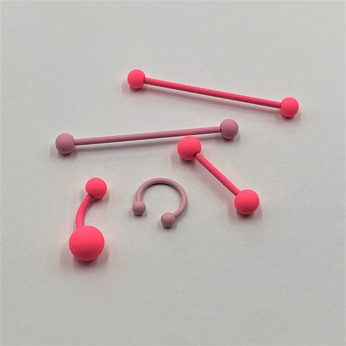 16G 3/8 Perfectly Pink Matte Horseshoe Circular Barbell