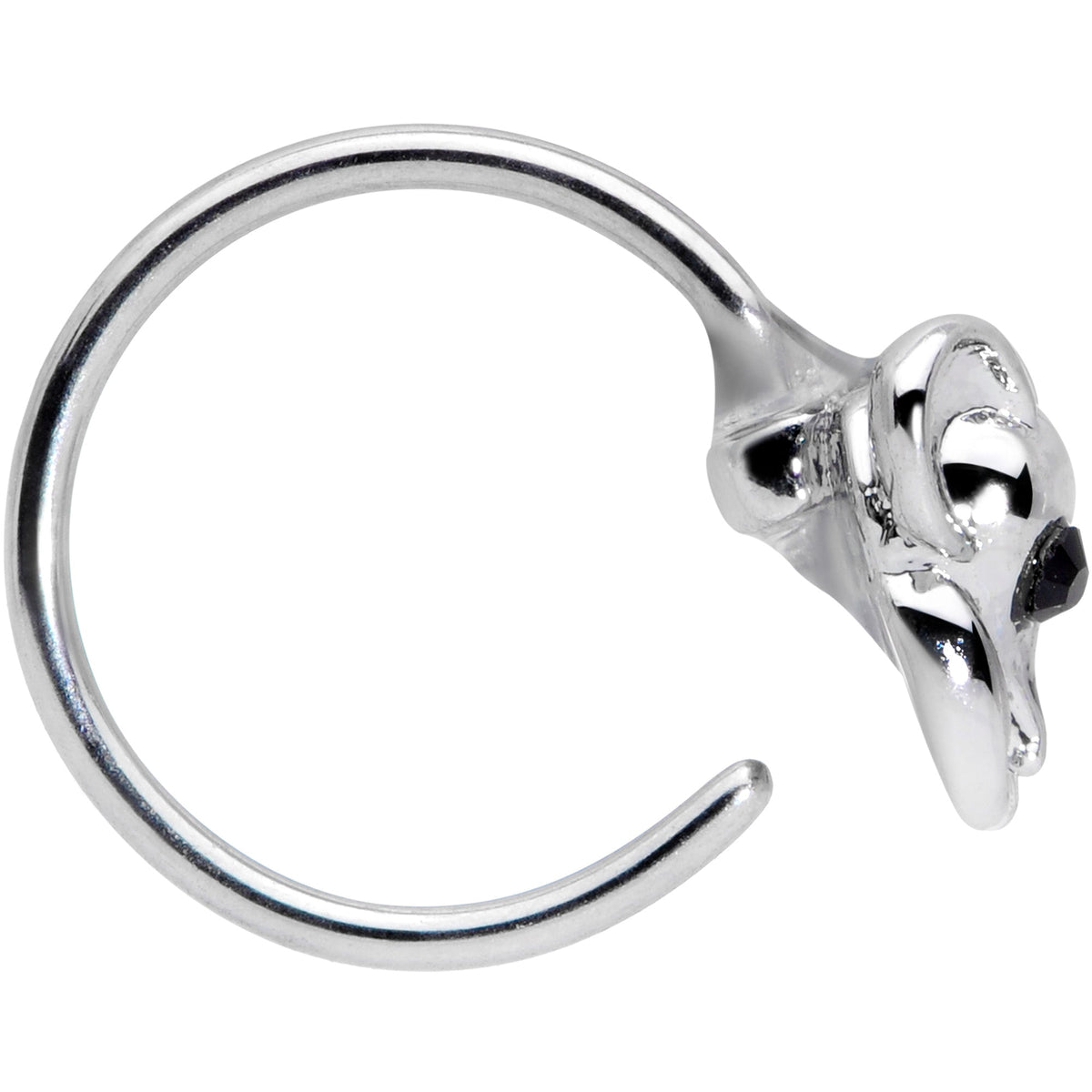 20G 5/16 Black Gem Mysterious Mouse Nose Hoop