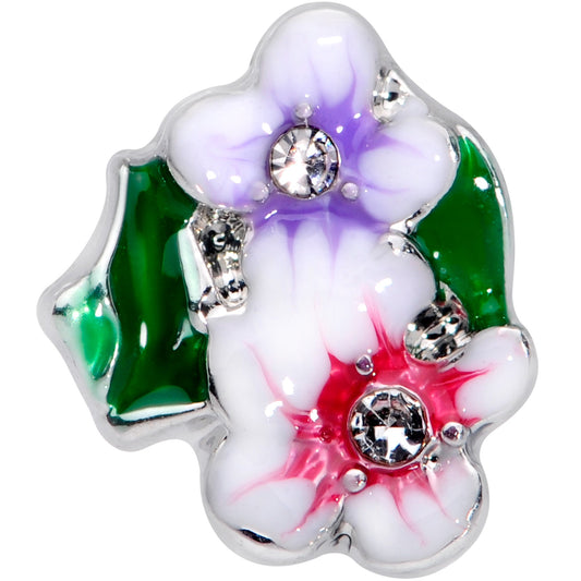 16G 5/16 Clear Gem Fanciful Flowers Labret Monroe Tragus