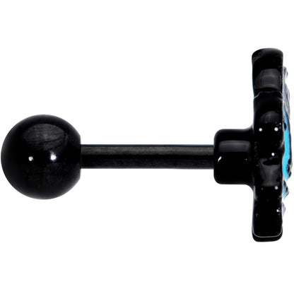 16G 1/4 Black Swimming Sloth Cartilage Tragus Earring