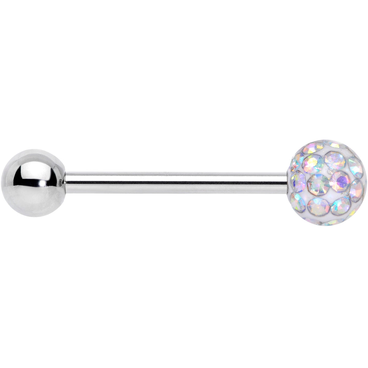 Aurora Gem Disco Ball Internally Threaded Barbell Tongue Ring