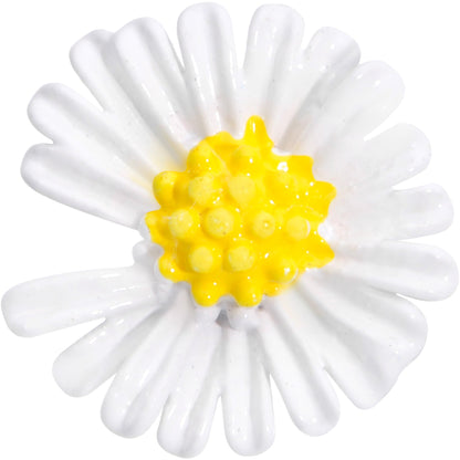 16G 1/4 White Daisy Flower Cartilage Tragus Earring