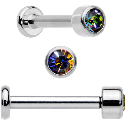 16G 5/16 Vitrail Gem Grade 23 Titanium Internally Threaded Labret