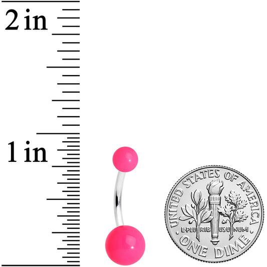 Grade 23 Titanium Hot Pink Ball End Belly Ring