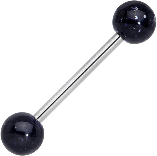 Grade 23 Titanium Black Glitter Ball Barbell Tongue Ring