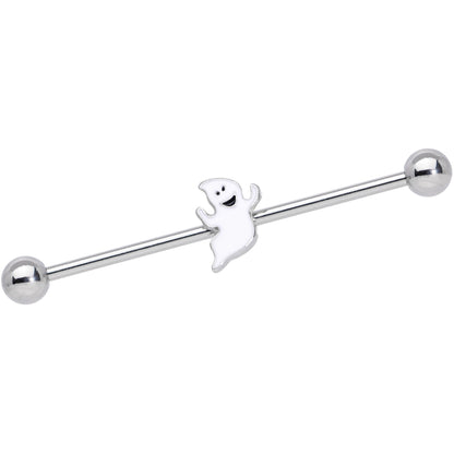 14G Happy Ghost Halloween Industrial Barbell 38mm