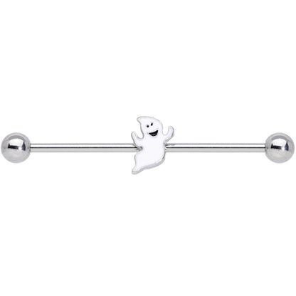 14G Happy Ghost Halloween Industrial Barbell 38mm