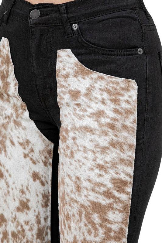 Rodeo Bell Bottom Blk/Brown- Inseam 34