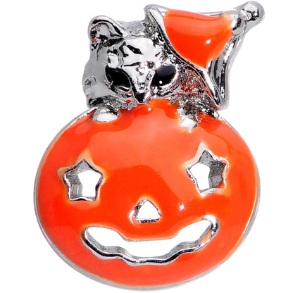 16G 5/16 Cat Pumpkin Halloween Labret Monroe Tragus