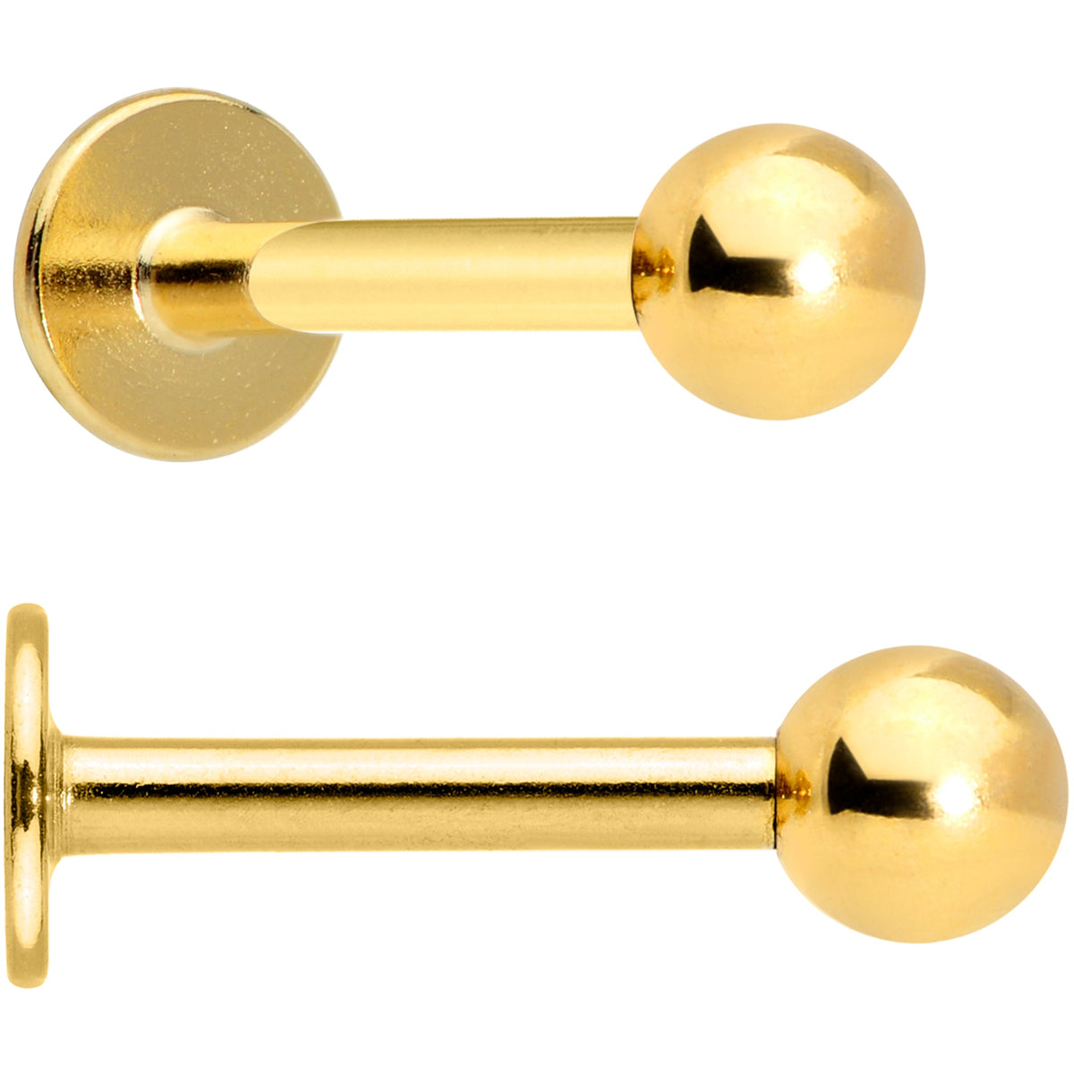 16G 5/16 Blue Clear Gem Gold Tone Star Labret Tragus Set of 3
