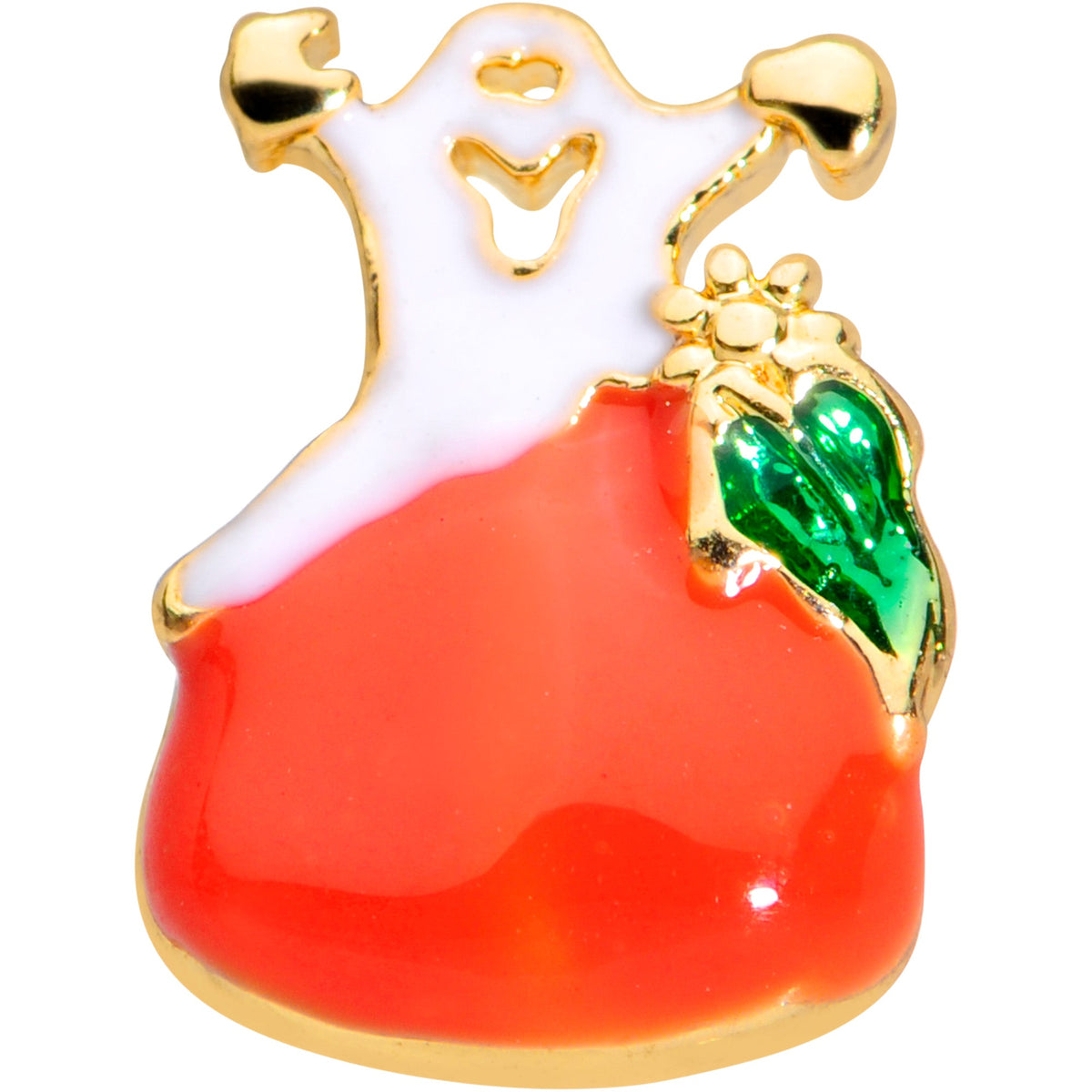 16G 1/4 Gold Tone Haunted Pumpkin Halloween Cartilage Tragus