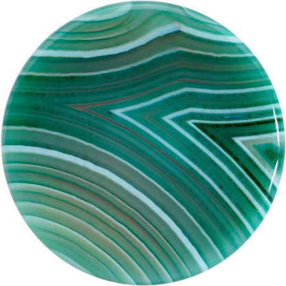 Natural Green Line Agate Stone Saddle Plug Set