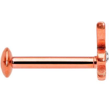16G 5/16 Licensed Playboy CZ Rose Gold Tone Internal Thread Labret
