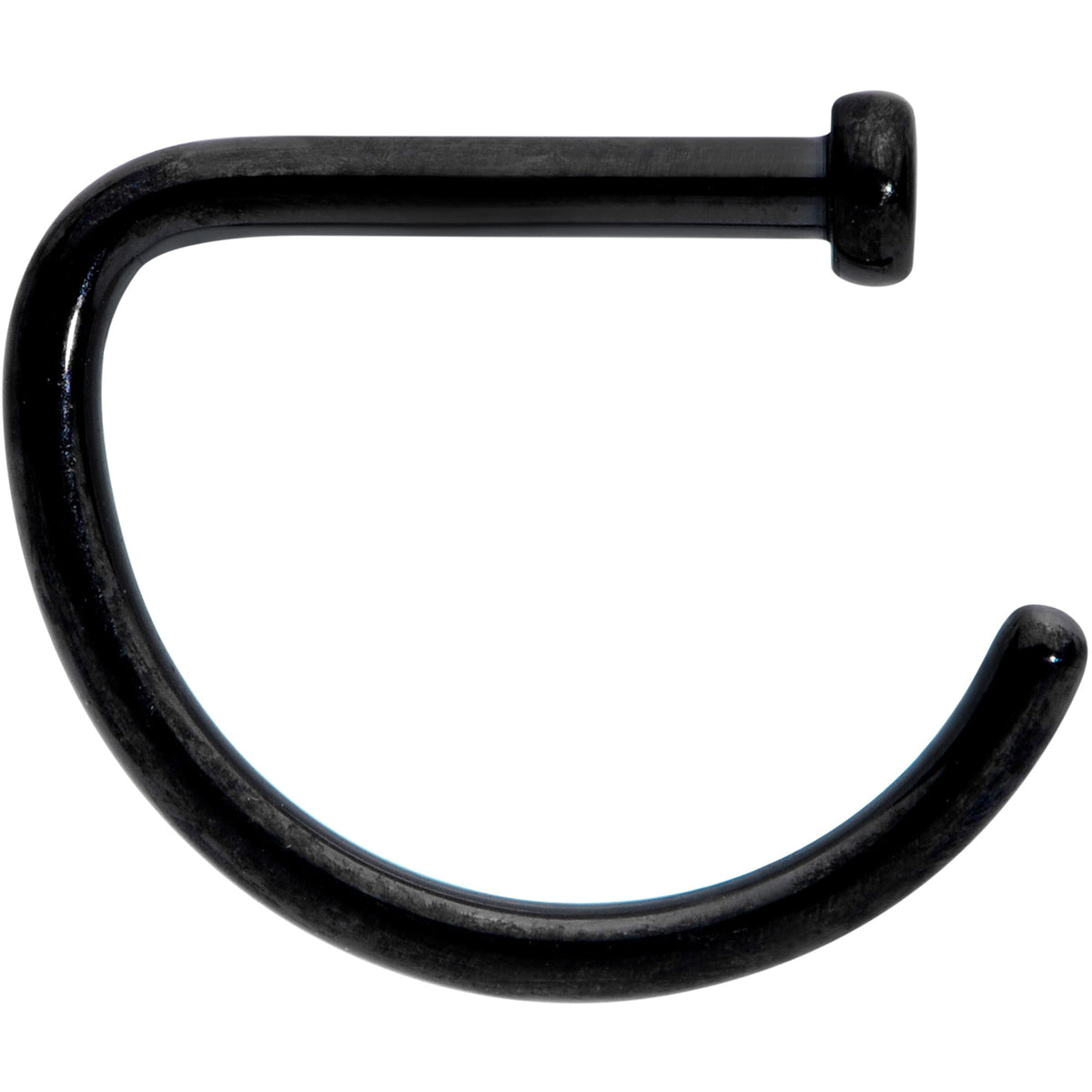 18G 5/16 Black Grade 23 Titanium D Shape Nose Hoop