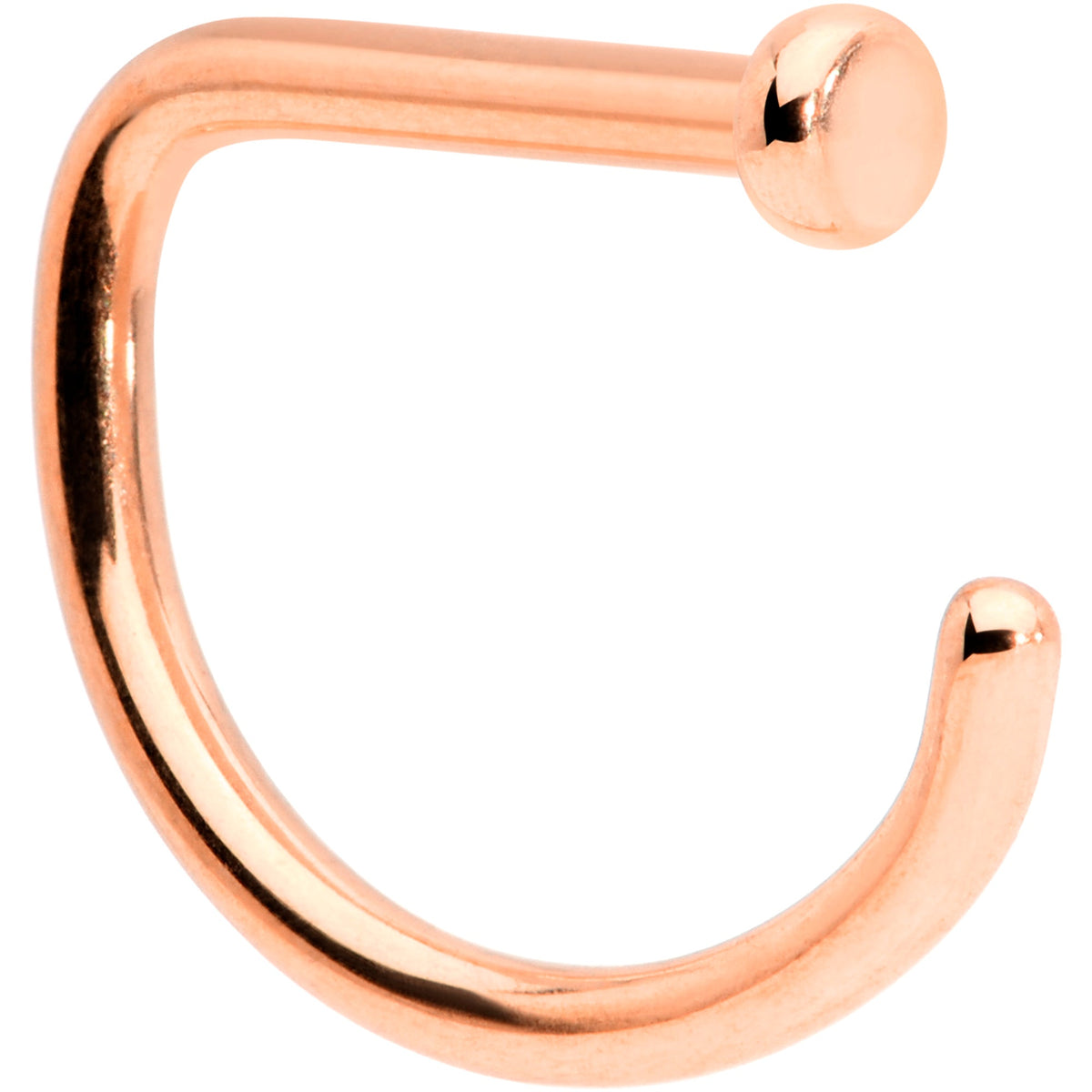 18G 5/16 Rose Gold Tone Grade 23 Titanium D Shape Nose Hoop