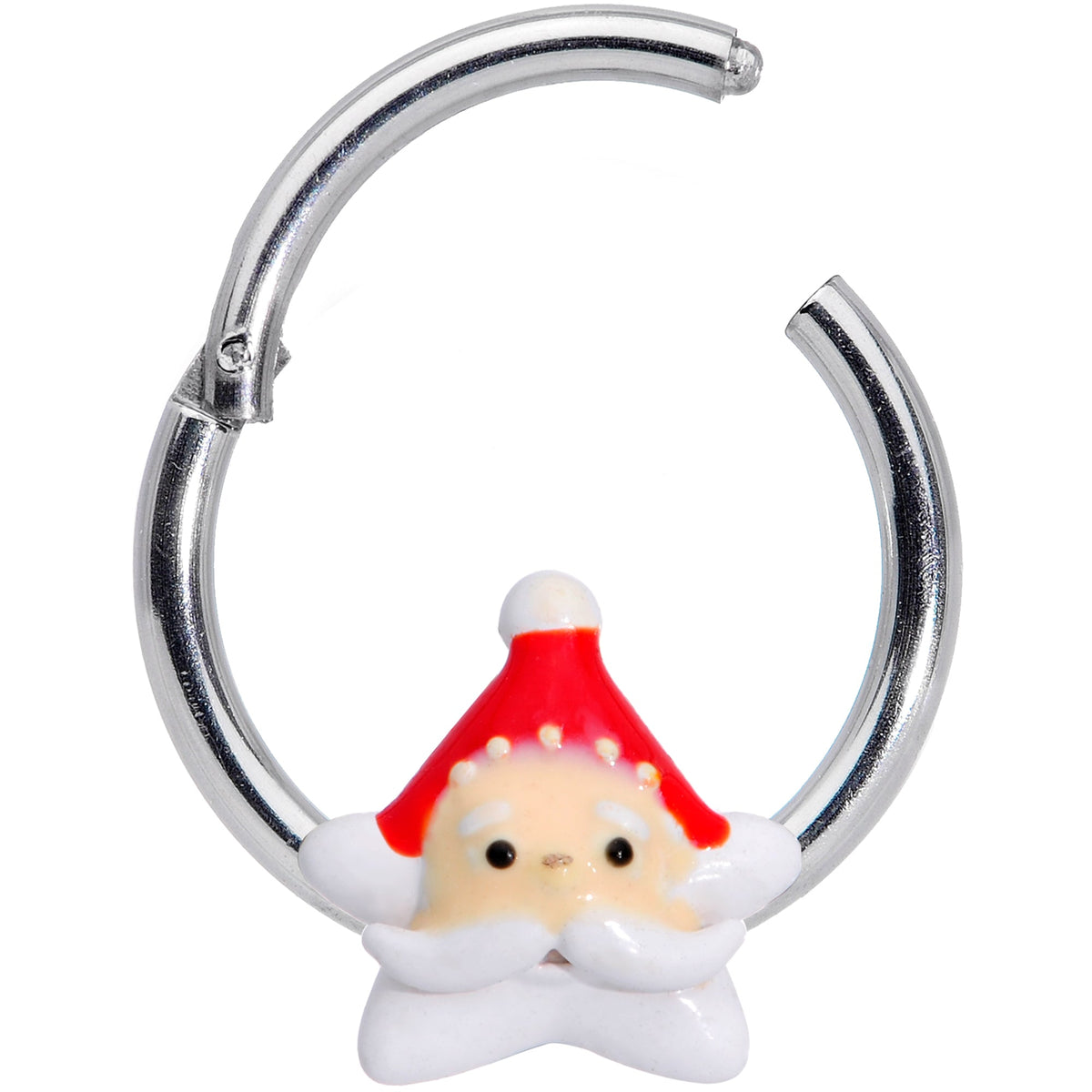 16G 3/8 Santas Beard Christmas Hinged Segment Ring
