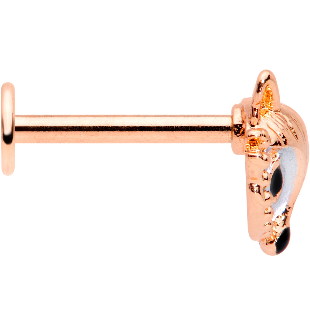 16G 5/16 Rose Gold Tone Fashion Fox Labret Monroe Tragus