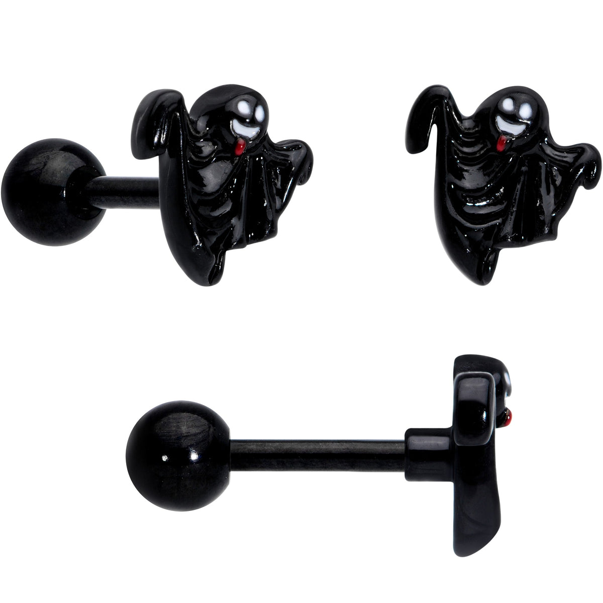 16G 1/4 Ghosts Pumpkin Halloween Cartilage Tragus Set of 3