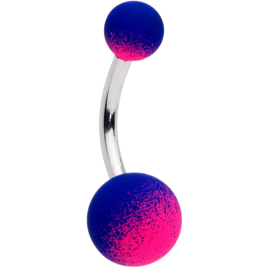 Pink Blue Ombre Soft Finish Belly Ring