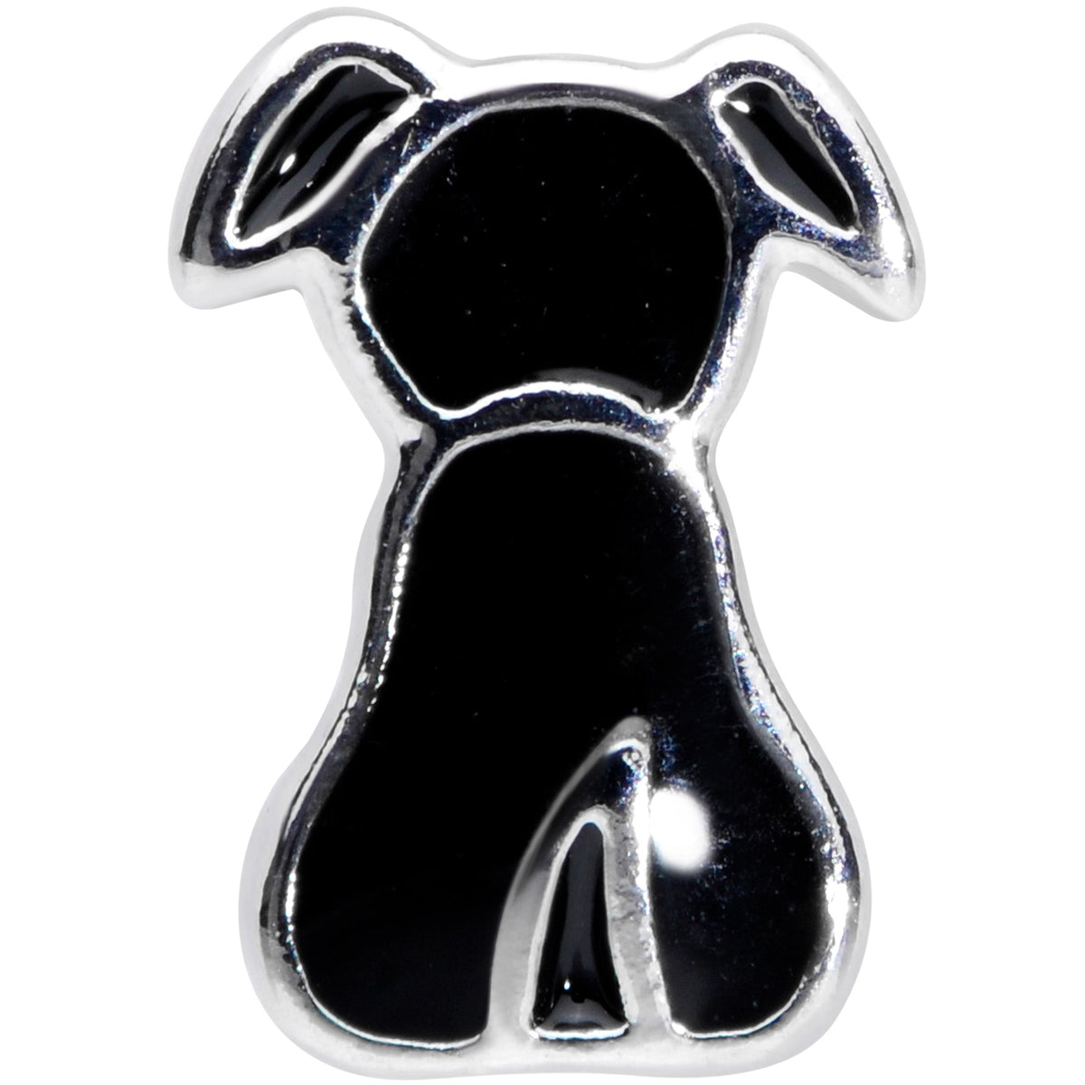16G 1/4 Black Sitting Dog Cartilage Tragus Earring