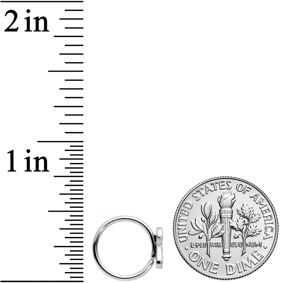 18G 3/8 White Sitting Dog Nose Hoop