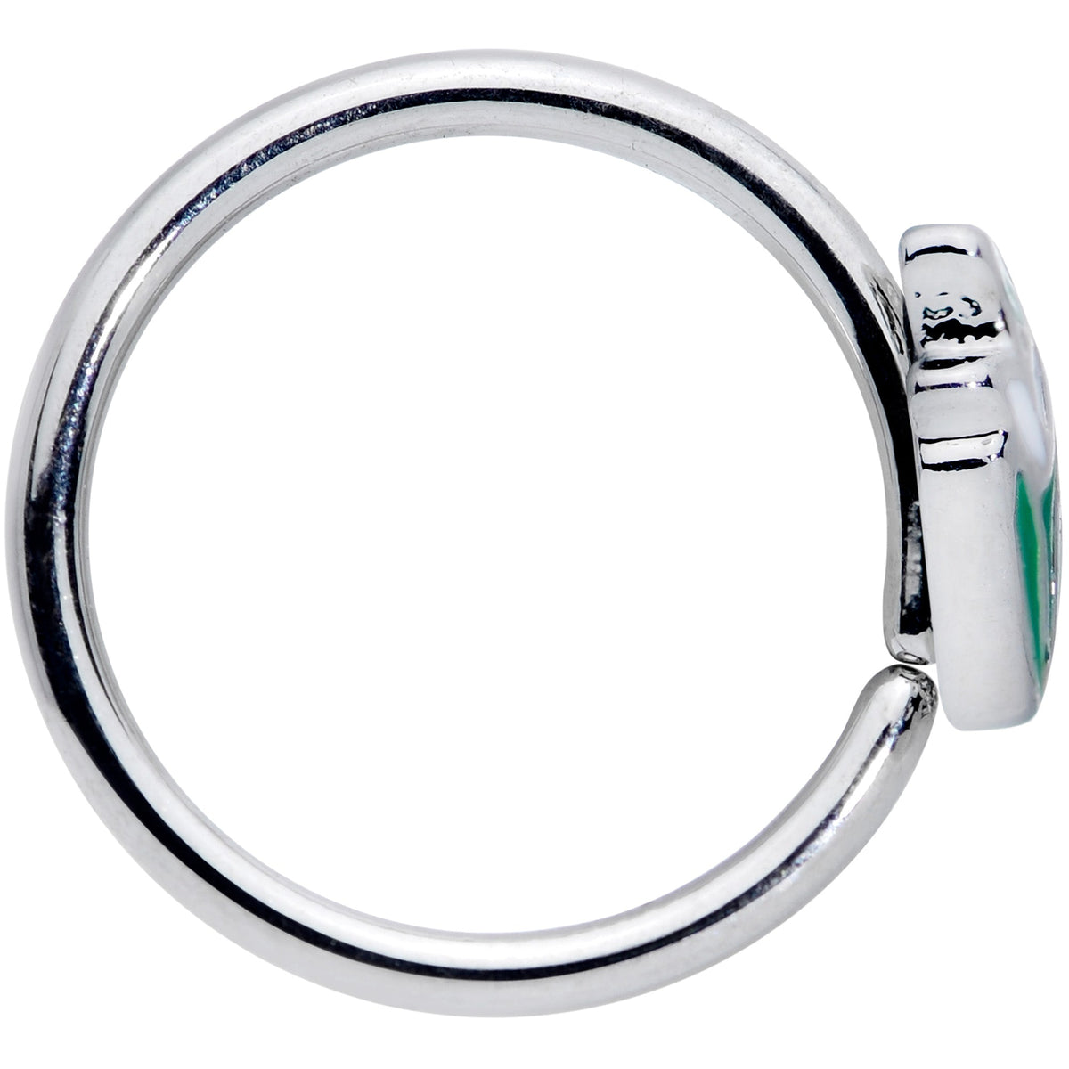 18G 3/8 Springtime White Tulip Flowers Nose Hoop